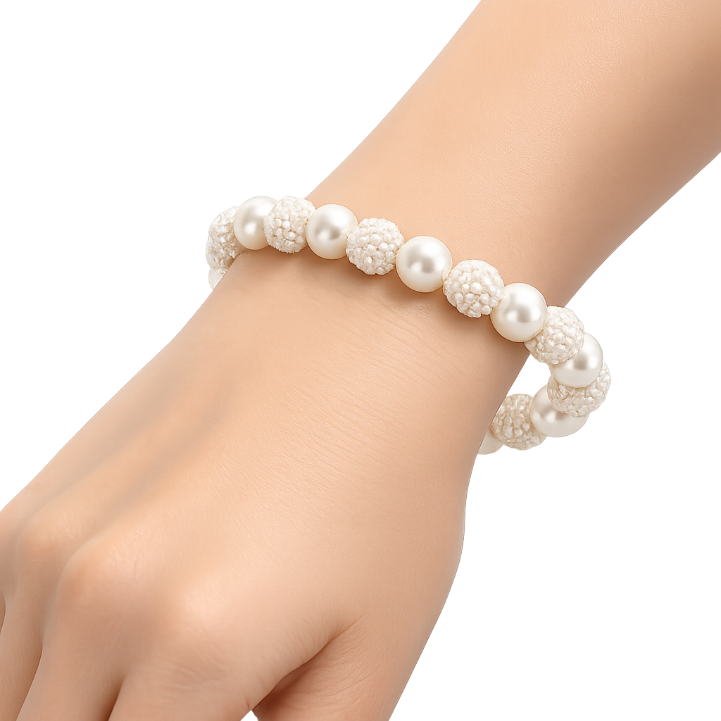 Pulseira Pérola Elegance Branca Feminina