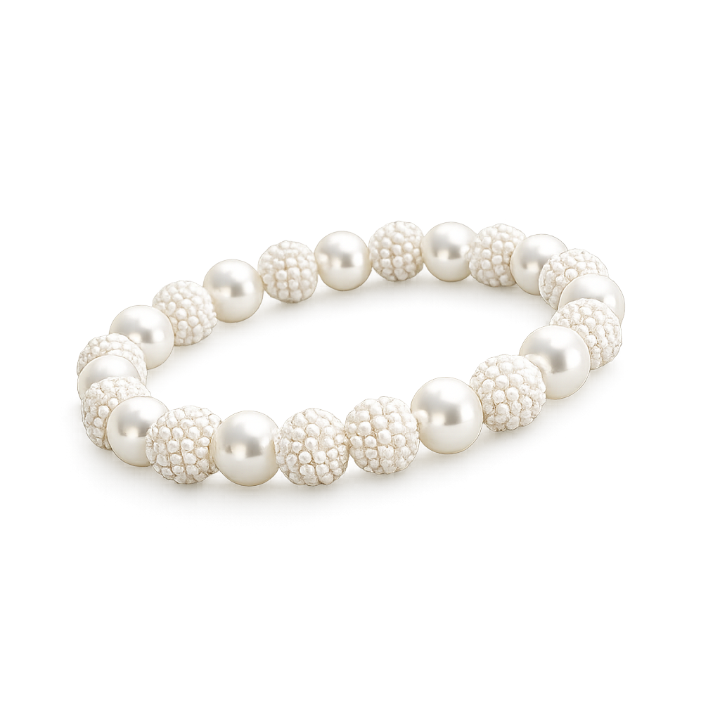 Pulseira Pérola Elegance Branca Feminina