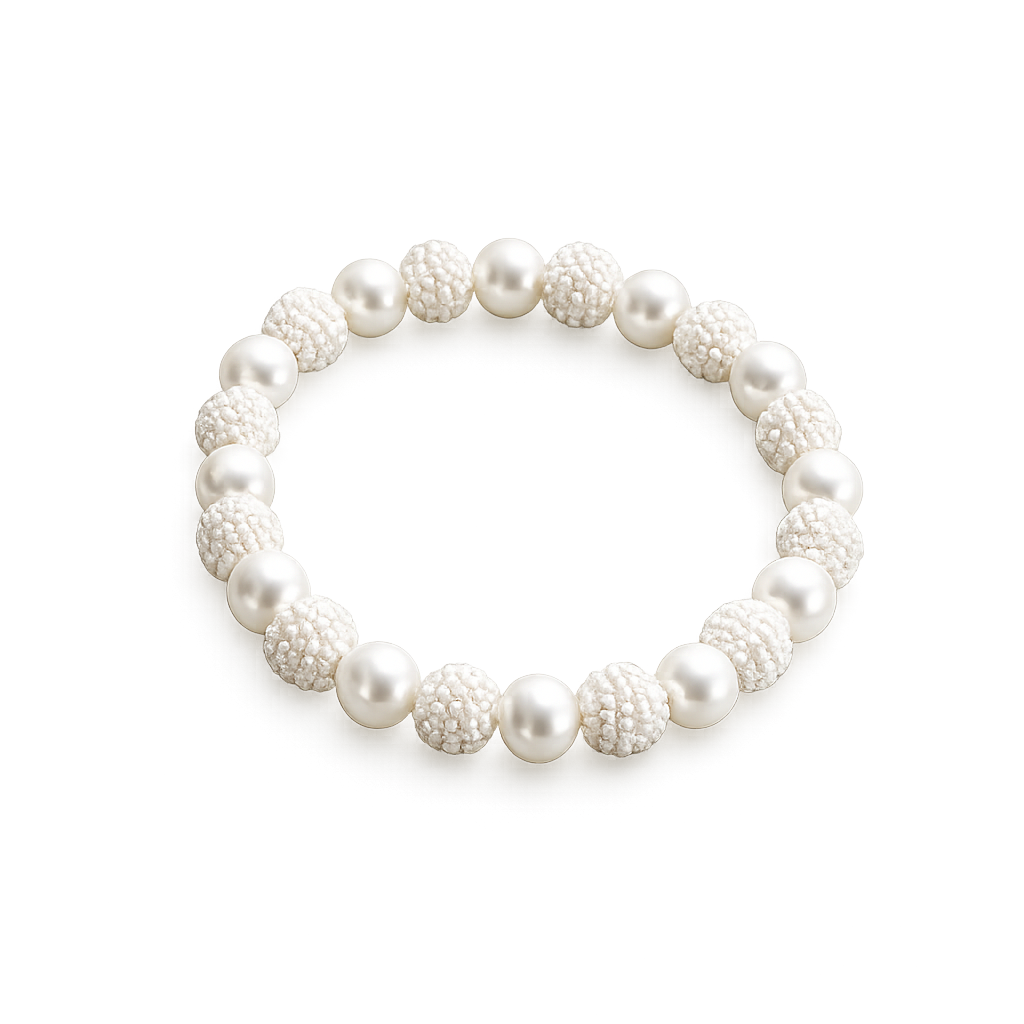 Pulseira Pérola Elegance Branca Feminina