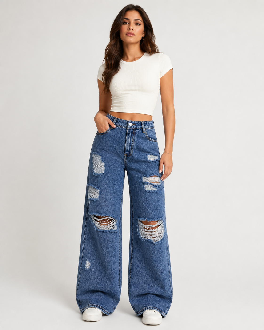 Calça Jeans Wide Leg Feminina